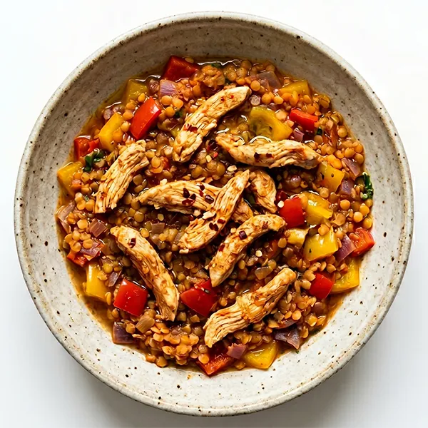 Harissa Chicken With Bellpepper Lentil